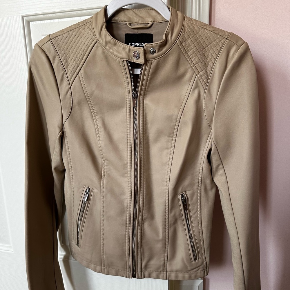 Express tan leather jacket